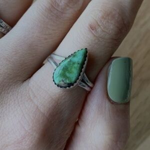 Sterling silver Sonoran Gold  Turquoise Handcrafted Ring size 8.25